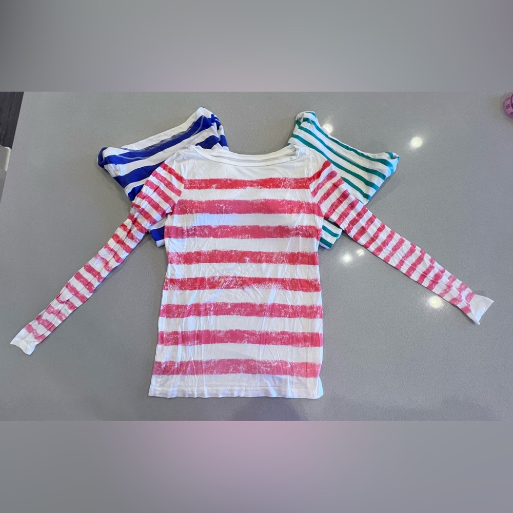 Bundle of 3 Striped Tees - Red, Blue, & Green XS  Loft